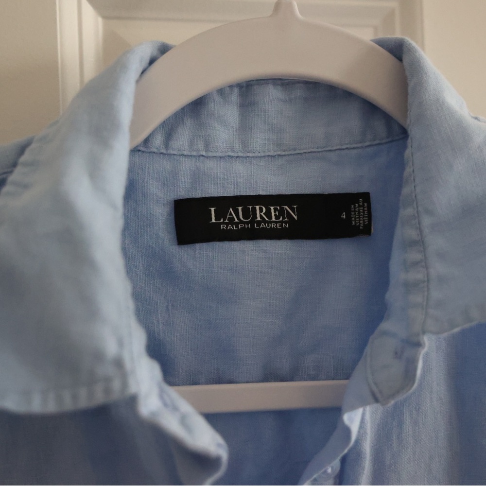Ralph Lauren Light Blue Linen Dress - Picture 2 of 4